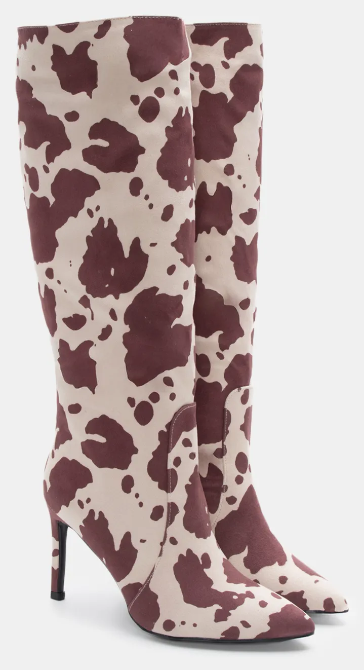 Μπότες Μυτερές με Τακούνι - Καφέ