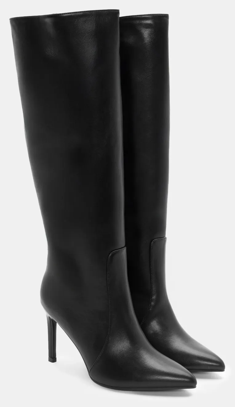 Μπότες Μυτερές με Τακούνι - Μαύρο