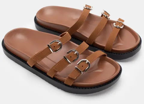 Σανδάλια Flatform με Τόκες - Κάμελ