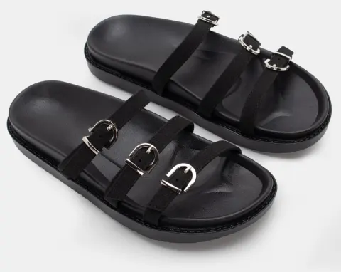 Σανδάλια Flatform με Τόκες - Μαύρο