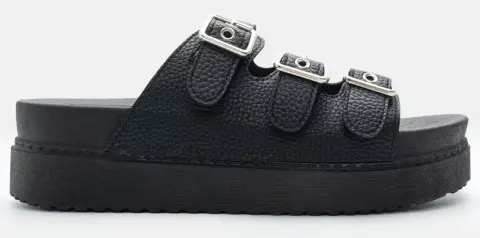 Σανδάλια Flatform με Τόκες - Μαύρο