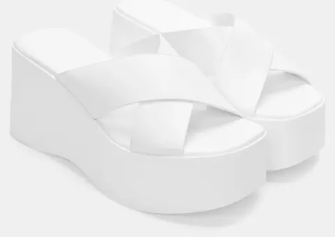 Πλατφόρμες με Χιαστί Λουράκια - Λευκό