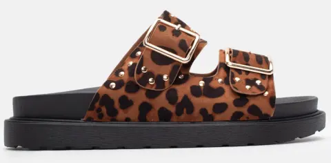 Flatform Σανδάλια με Τόκες & Τρούκς - Animal Print