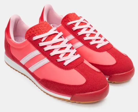 Sneakers σε Συνδυασμό Χρωμάτων & Υλικών - Ροζ