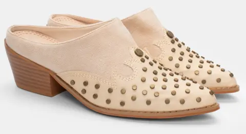 Mules Μυτερά με Διακοσμητικά Τρούκς - Μπεζ