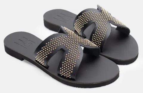 LUIGI DESIGN - Flat Σανδάλια Τρουκς - Μαύρο