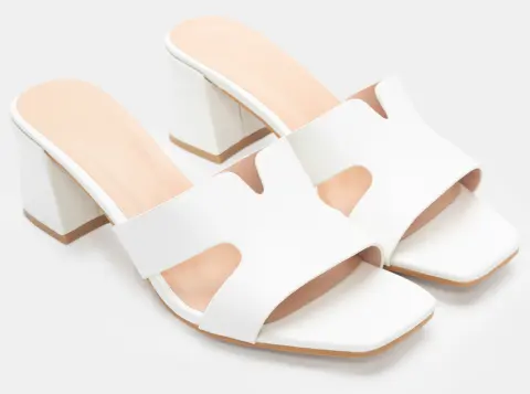 Mules με Φαρδιά Φάσα & Ανοίγματα - Λευκό