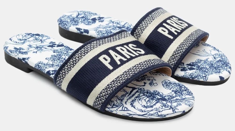 Flat Σανδάλια με Φαρδιά Φάσα - Μπλε