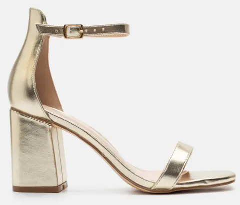 Πέδιλα με Κλειστή Φτέρνα & Μπαρέτα - Χρυσό