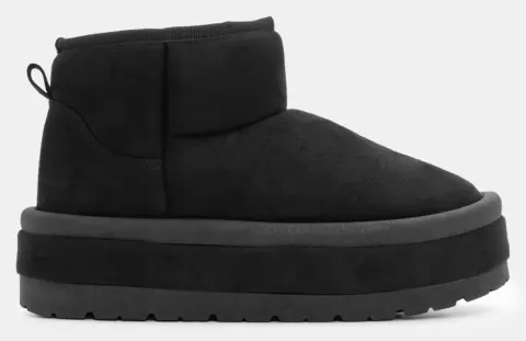 Μποτάκια Δίσολα με Εσωτερική Επένδυση Γούνας - Μαύρο