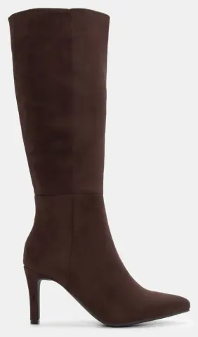 Μπότες Μυτερές με Τακούνι - Καφέ Σκούρο