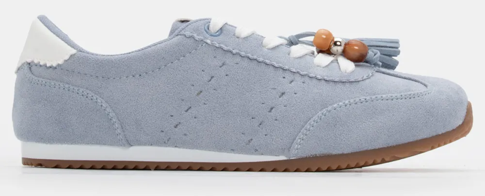 Sneakers με Διακοσμητικές Χάντρες - Γαλάζιο