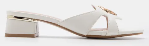 Mules με Ανοίγματα στο Πλάι & Διακοσμητικό - Λευκό