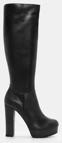 Μπότες Μονόχρωμες με Φιάπα - Μαύρο