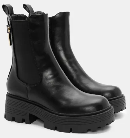 Μποτάκια Chelsea με Τρακτερωτή Σόλα - Μαύρο