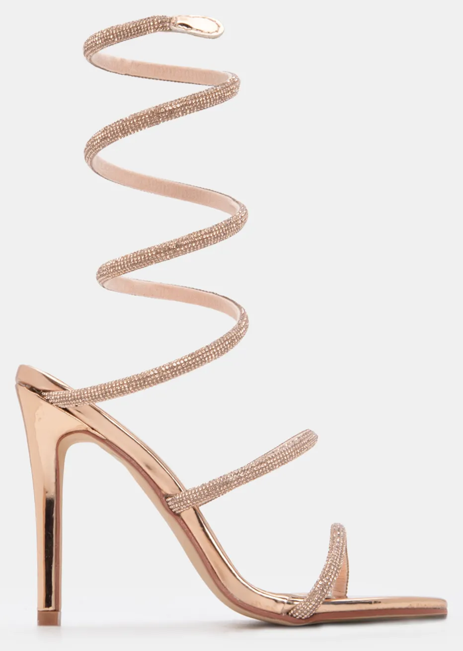 Πέδιλα με Περιστρεφόμενο Λουράκι & Strass - Χαλκός