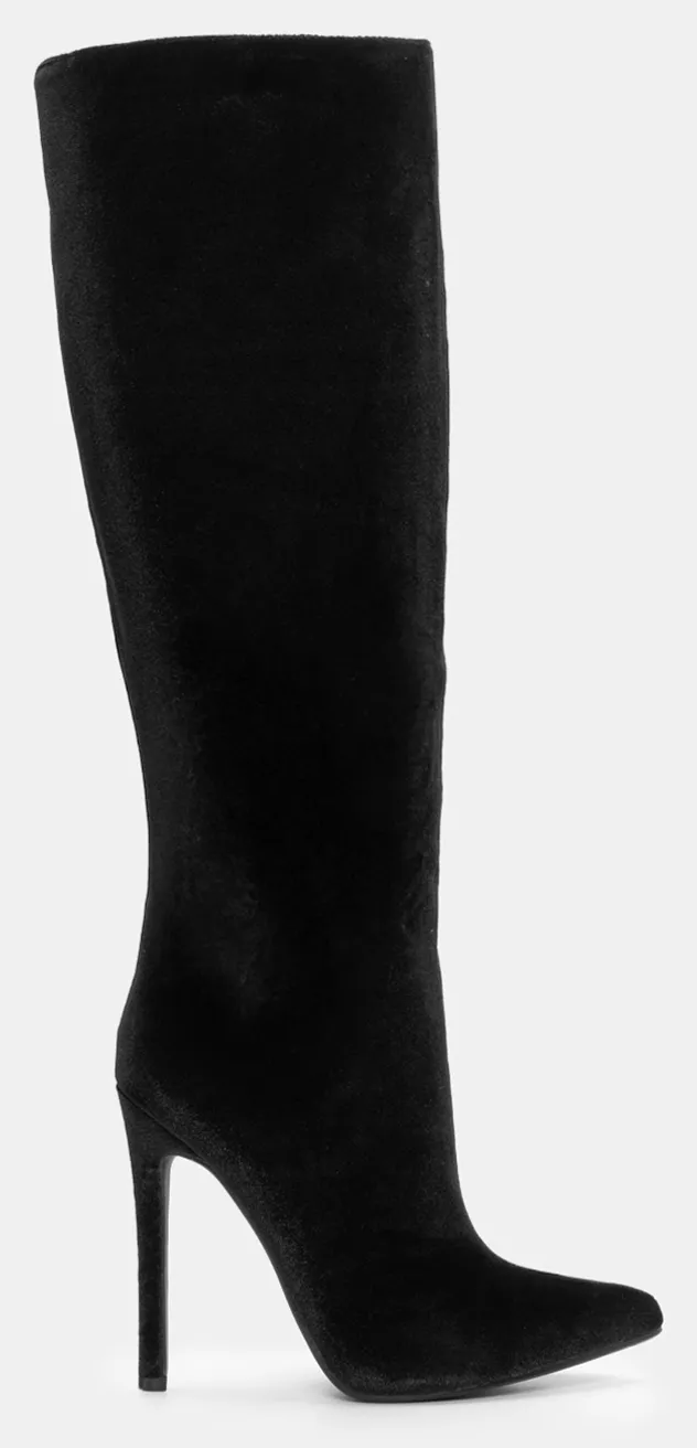 Μπότες Μυτερές Μονόχρωμες - Μαύρο