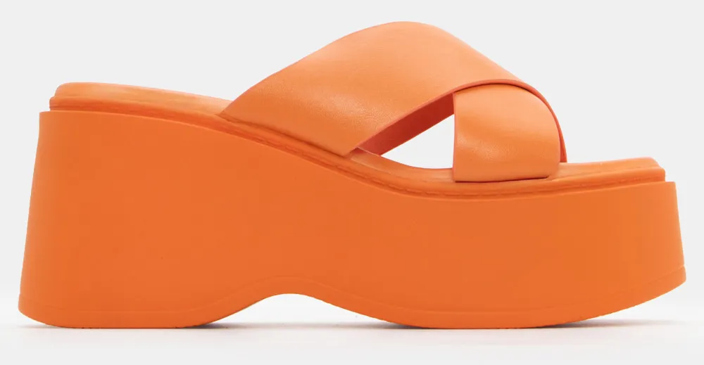 Πλατφόρμες με Χιαστί Λουράκια - Πορτοκαλί