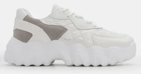 Sneakers Chunky με Λεπτομέρεια Καπιτονέ - Λευκό