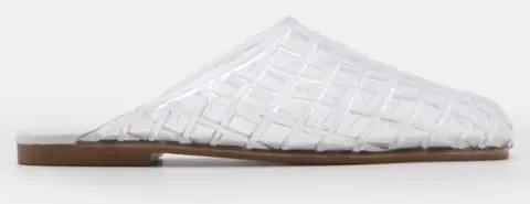 Mules Flat με Πλέξη - Λευκό