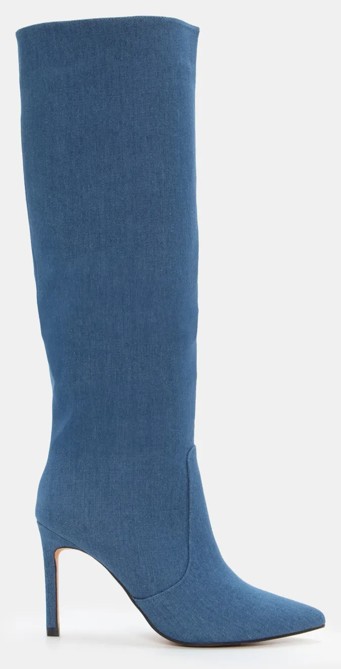 Μπότες Μυτερές Μονόχρωμες - Μπλε