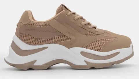 Sneakers Chunky σε Συνδυασμό Χρωμάτων - Μπεζ-Σκούρο