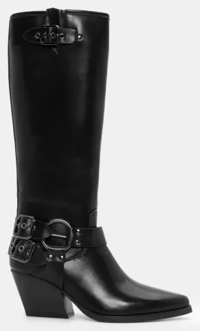 Μπότες Cowboy με Μεταλλικό Κρίκο - Μαύρο