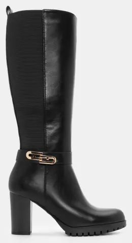 Μπότες με Λάστιχο & Διακοσμητικό Λουράκι - Μαύρο