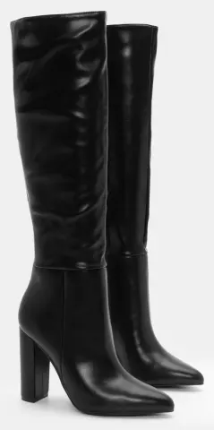 Μπότες Μυτερές Μονόχρωμες - Μαύρο