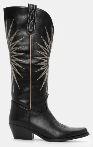 Μπότες Cowboy με Κέντημα - Μαύρο