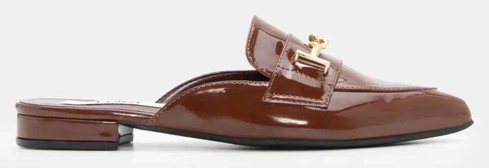 LUIGI DESIGN - Mules Loafers με Διακοσμητική Αγκράφα - Καφέ