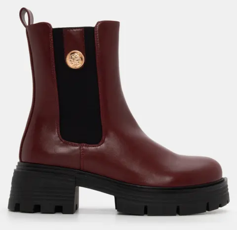 Μποτάκια Chelsea με Διακοσμητικό - Μπορντό