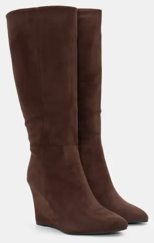 Μπότες Μυτερές με Πλατφόρμα - Καφέ Σκούρο