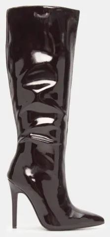 Μπότες Μονόχρωμες Μυτερές - Καφέ Σκούρο