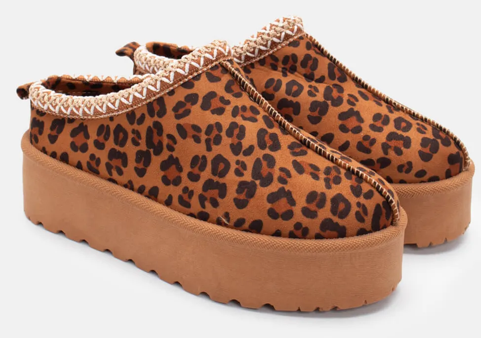 Παντόφλες Δίσολες με Κέντημα - Animal Print