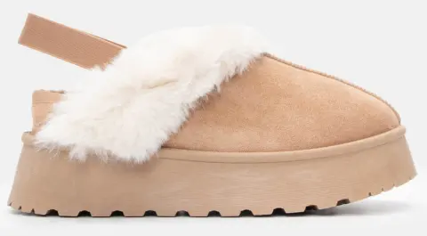 Σαμπό Δίσολα με Γούνα - Μπεζ-Σκούρο