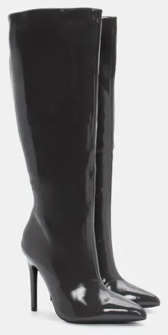 Μπότες Μονόχρωμες Μυτερές - Ανθρακί