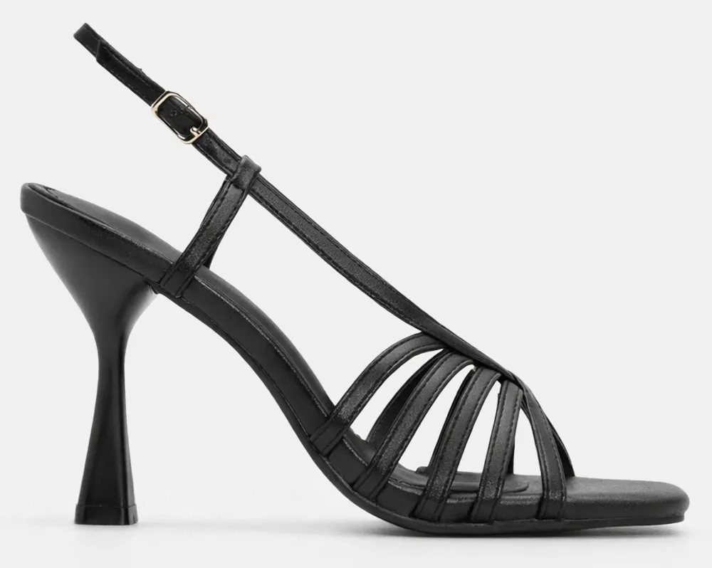 Πέδιλα με Πολλαπλά Λουράκια - Μαύρο