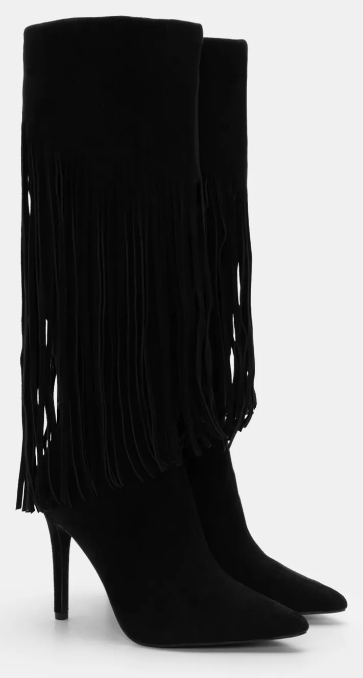 Μπότες με Κρόσσια - Μαύρο