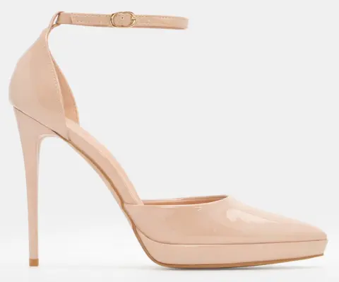 Γόβες Μυτερές με Μπαρέτα - Nude