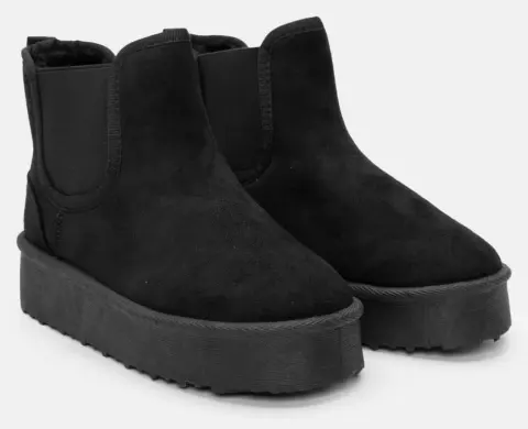 Μποτάκια Chelsea με Εσωτερική Επένδυση Γούνας - Μαύρο