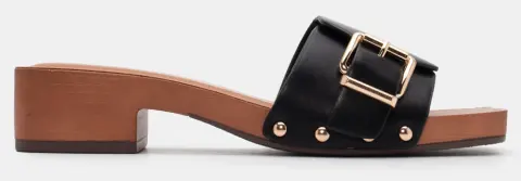 Clogs με Τόκα - Μαύρο