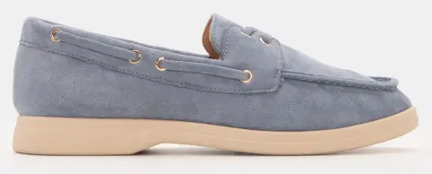 Μοκασίνια Suede Boat με Αντιολισθητική Σόλα - Σιέλ