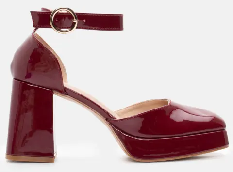 Γόβες Λουστρίνι με Μπαρέτα - Μπορντό-Λουστρίνι