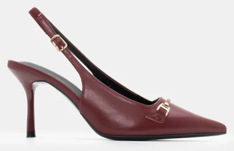 Γόβες Μυτερές με Διακοσμητική Αγκράφα - Μπορντό