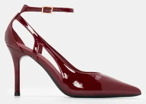 Γόβες Μυτερές με Μπαρέτα - Μπορντό-Λουστρίνι