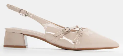 Γόβες Μυτερές με Χιαστί Λουράκια - Μπεζ