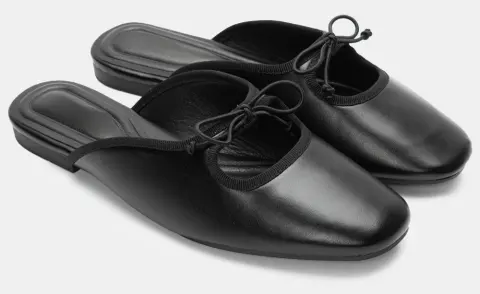 Mules με Διακοσμητικό Φιόγκο - Μαύρο