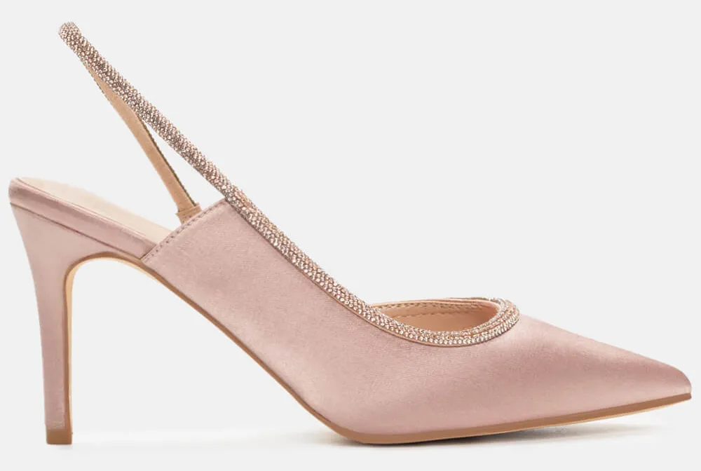 Γόβες Μυτερές με Strass - Χαλκός