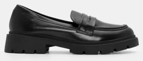 Μοκασίνια με Τρακτερωτή Σόλα - Μαύρο-Ματ